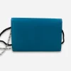 Back view of blue Benjamin Walk evening bag.