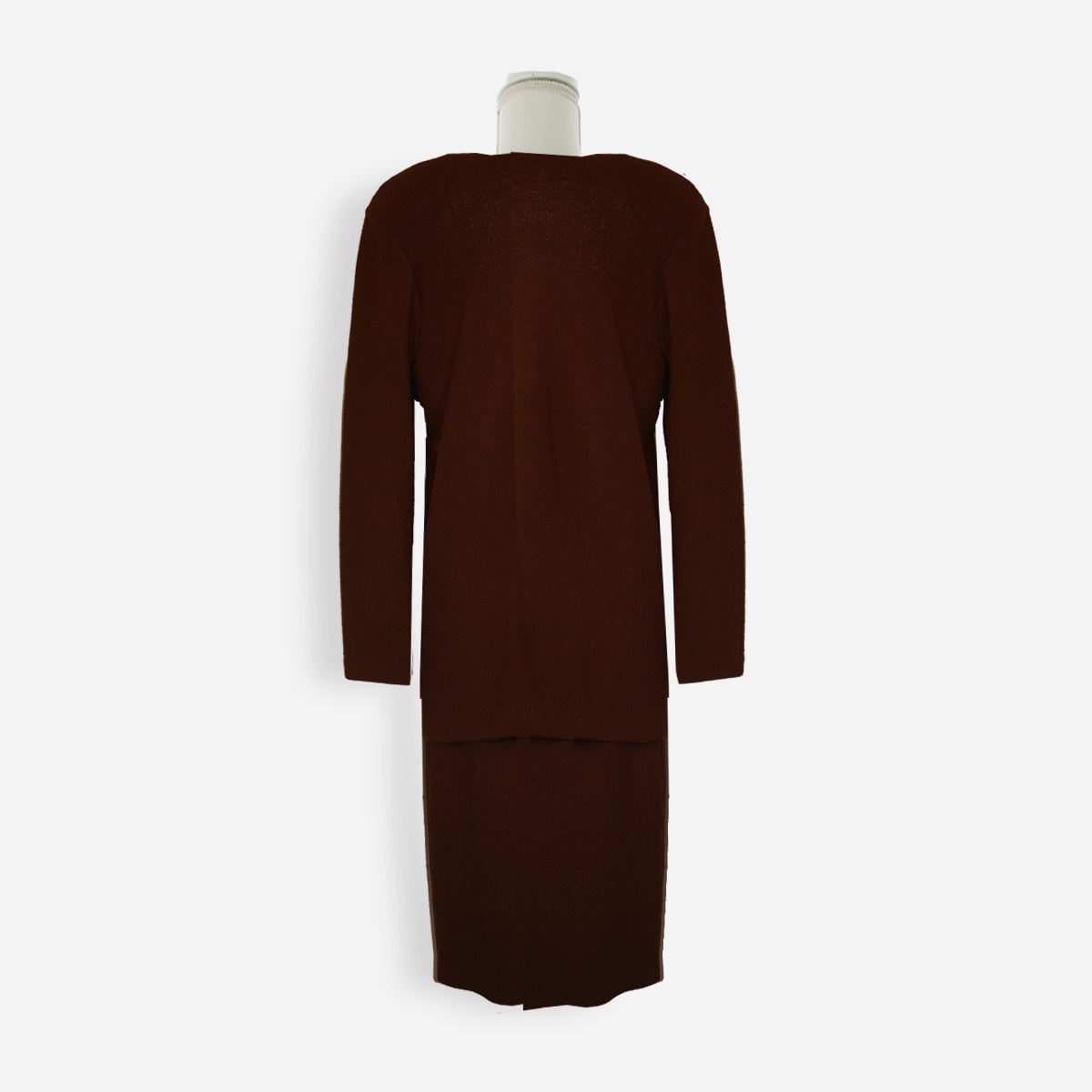 vintage womens brown knit suit