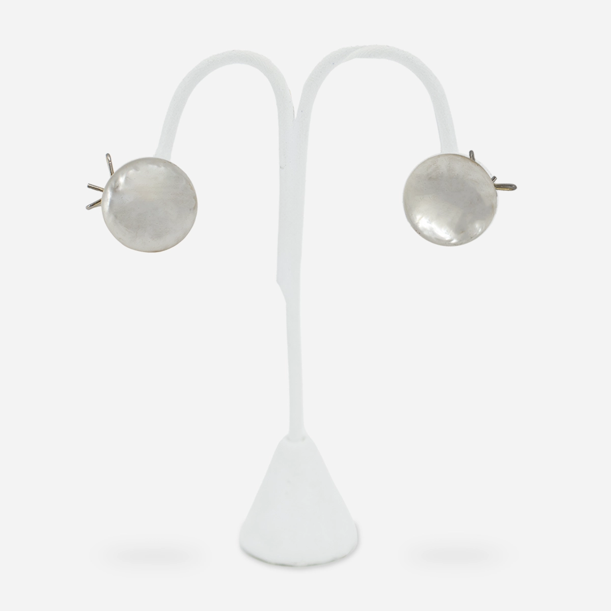 vtg 1950s white wingback earrings