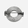 Georg Jensen sterling fluted wheel brooch #310 back view Denmark hallmark