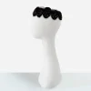 Side view of black vintage sequin pillbox cocktail hat.