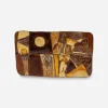 Mid-century David Andersen Four Seasons Autumn enamel brooch, geometric design.