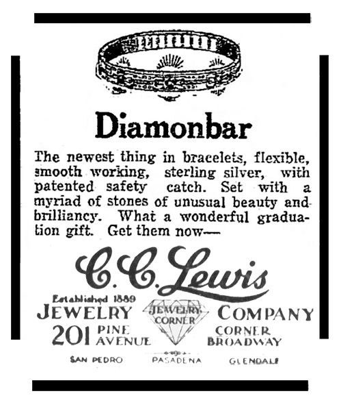 Diamonbar jewelry ad 1927