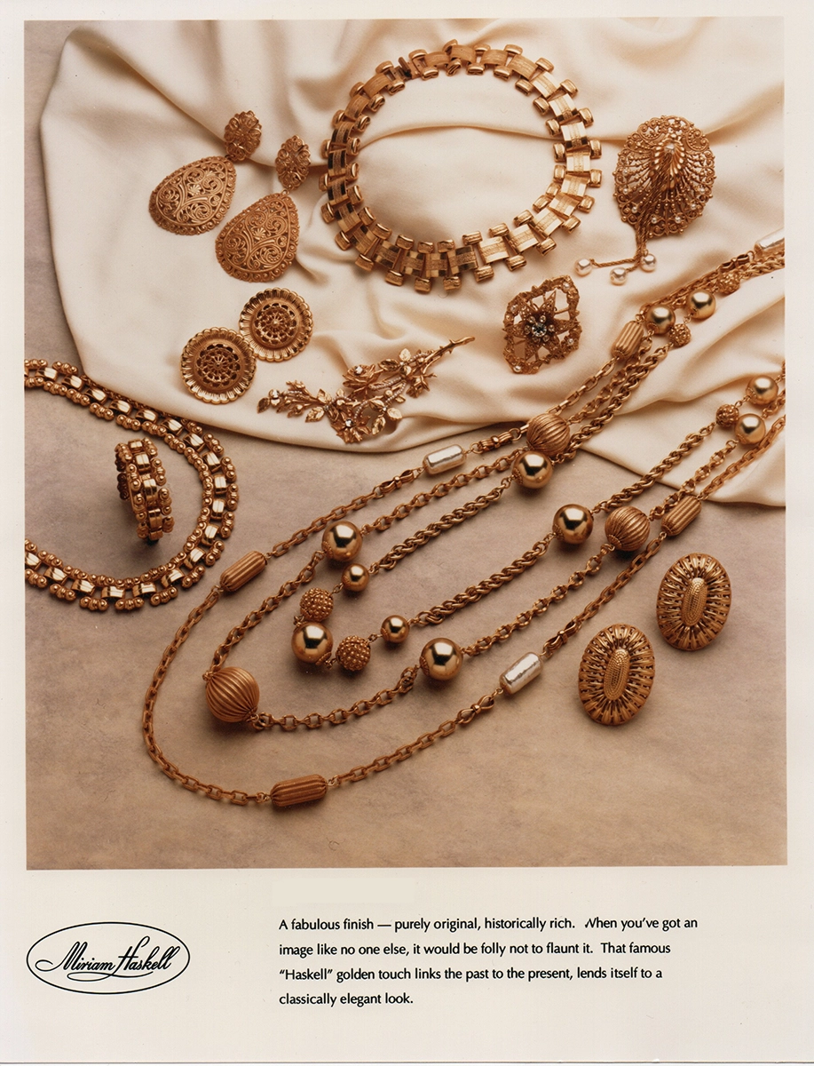 Miriam Haskell Gold Jewelry ad