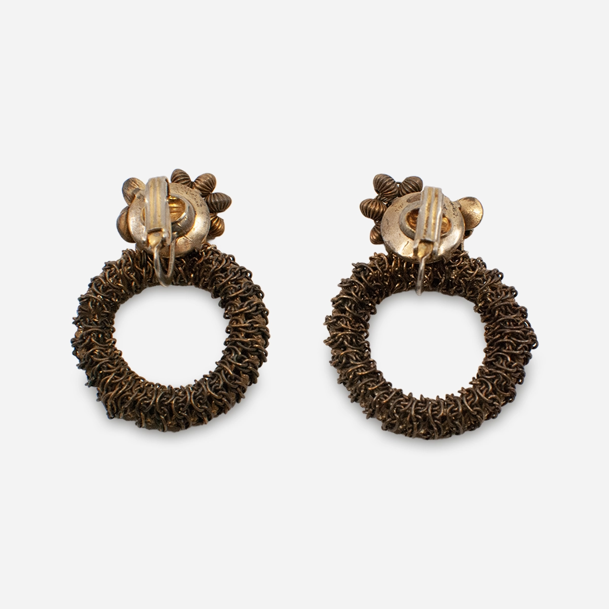 Back view of Miriam Haskell clip earrings showing secure clip mechanism