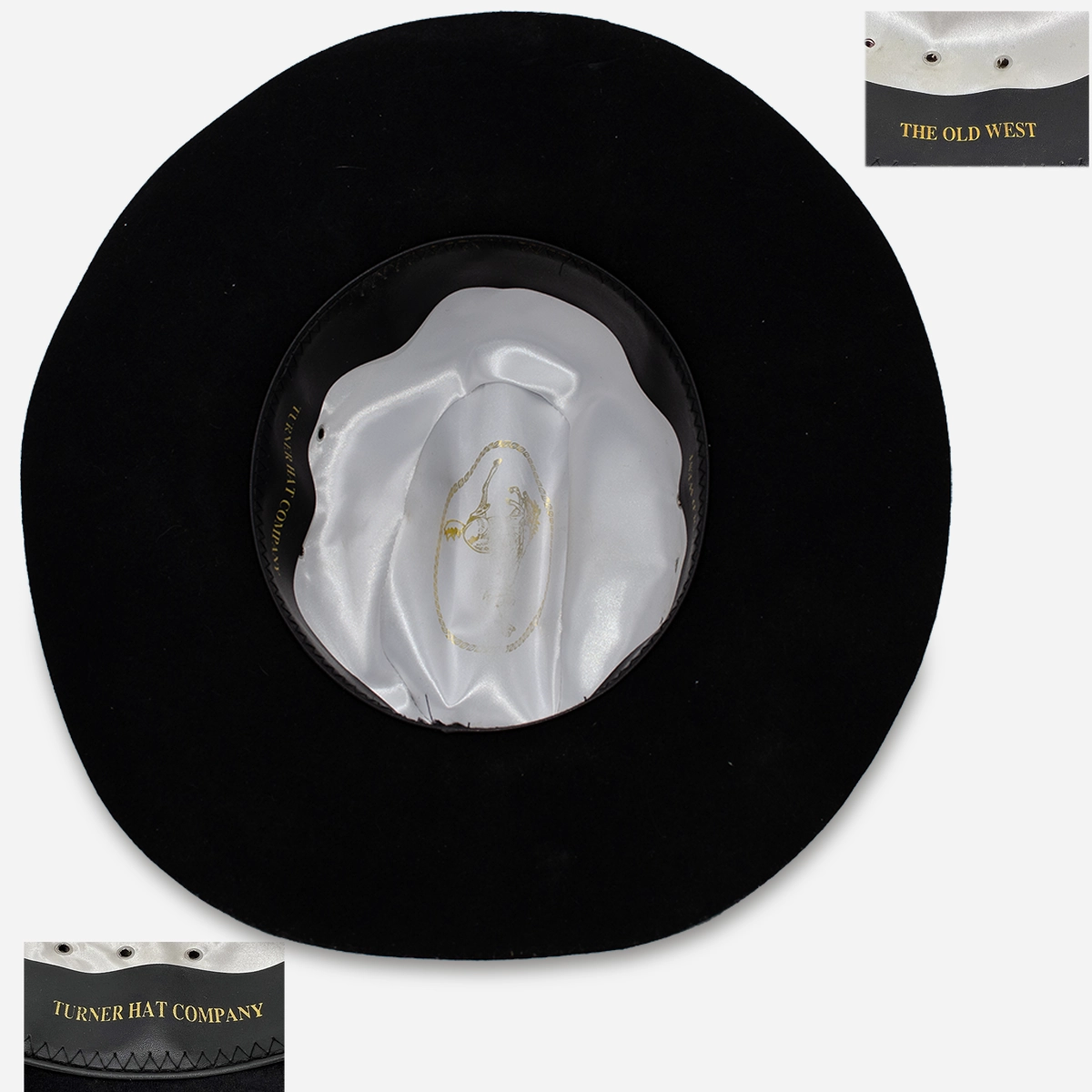 Turner Hat Company Old West Cowboy inside with labels