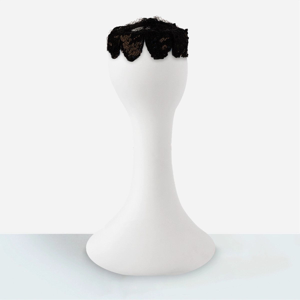 vintage 1950s cocktail hat Back view of black vintage sequin pillbox cocktail hat.