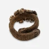 Miriam Haskell 1950s brass floral wrap bracelet