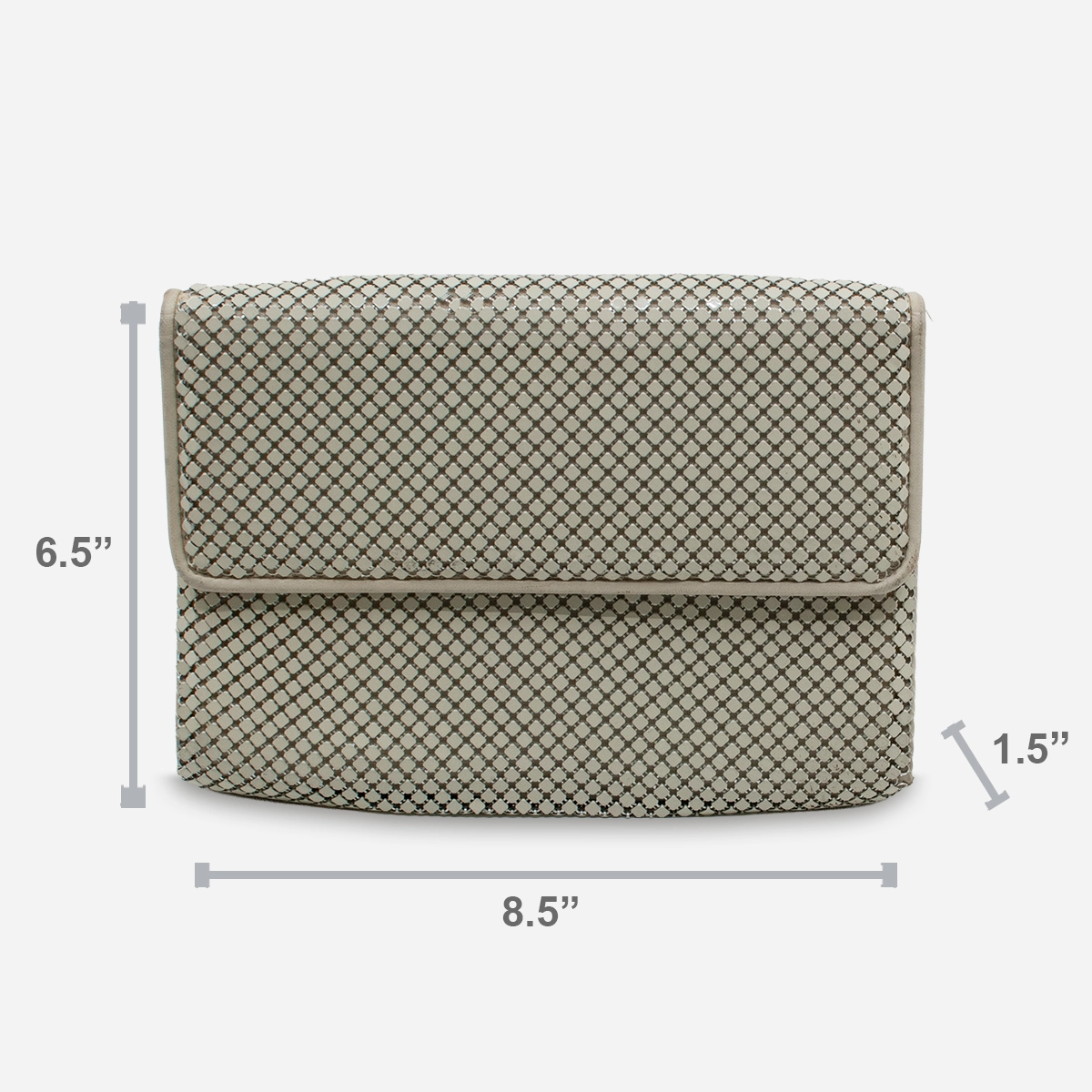 whiting davis cream metal mesh measurements