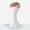 1950s silk flower petal hat 1950s dusty pink and cream silk flower petal close hat on mannequin.