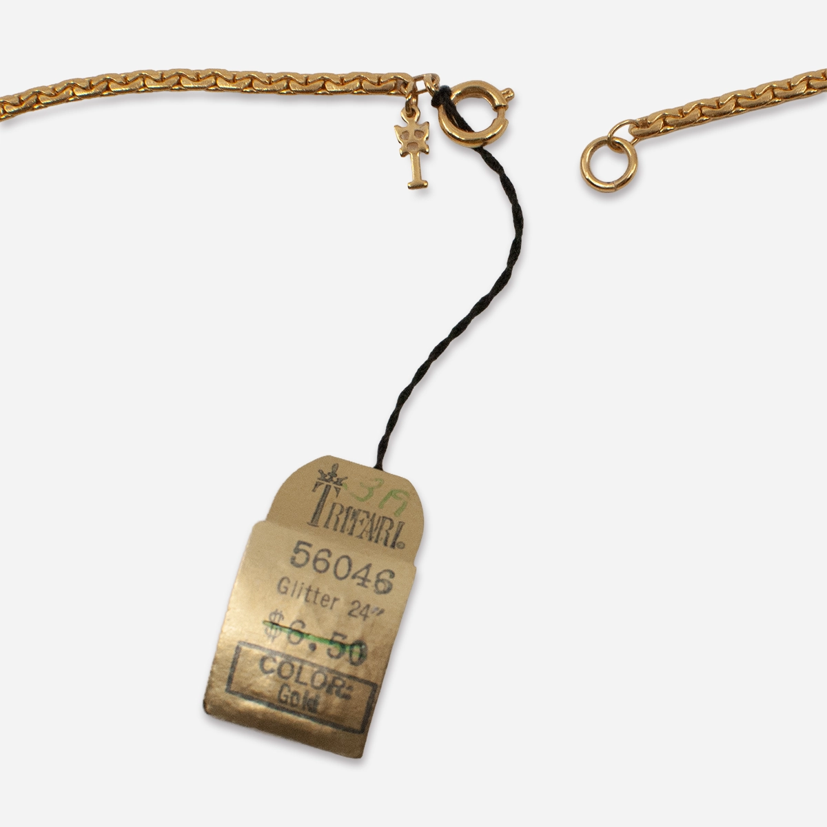 1970s Trifri glitter box chain necklace new old stock