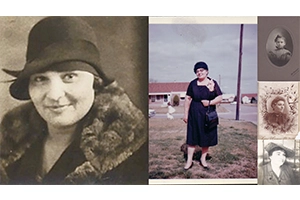 Collage of Madge across decades, from early 20th-century portrait to 1960s photograph, reflecting the women who shaped Madge’s world.