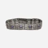Simmon Sterling silver edwardian bracelet Edwardian Simmons sterling silver filigree bracelet with amethyst paste stones.