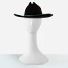 Vintage stetson black beaver cowboy hat Front view of black Stetson cowboy hat on display stand.
