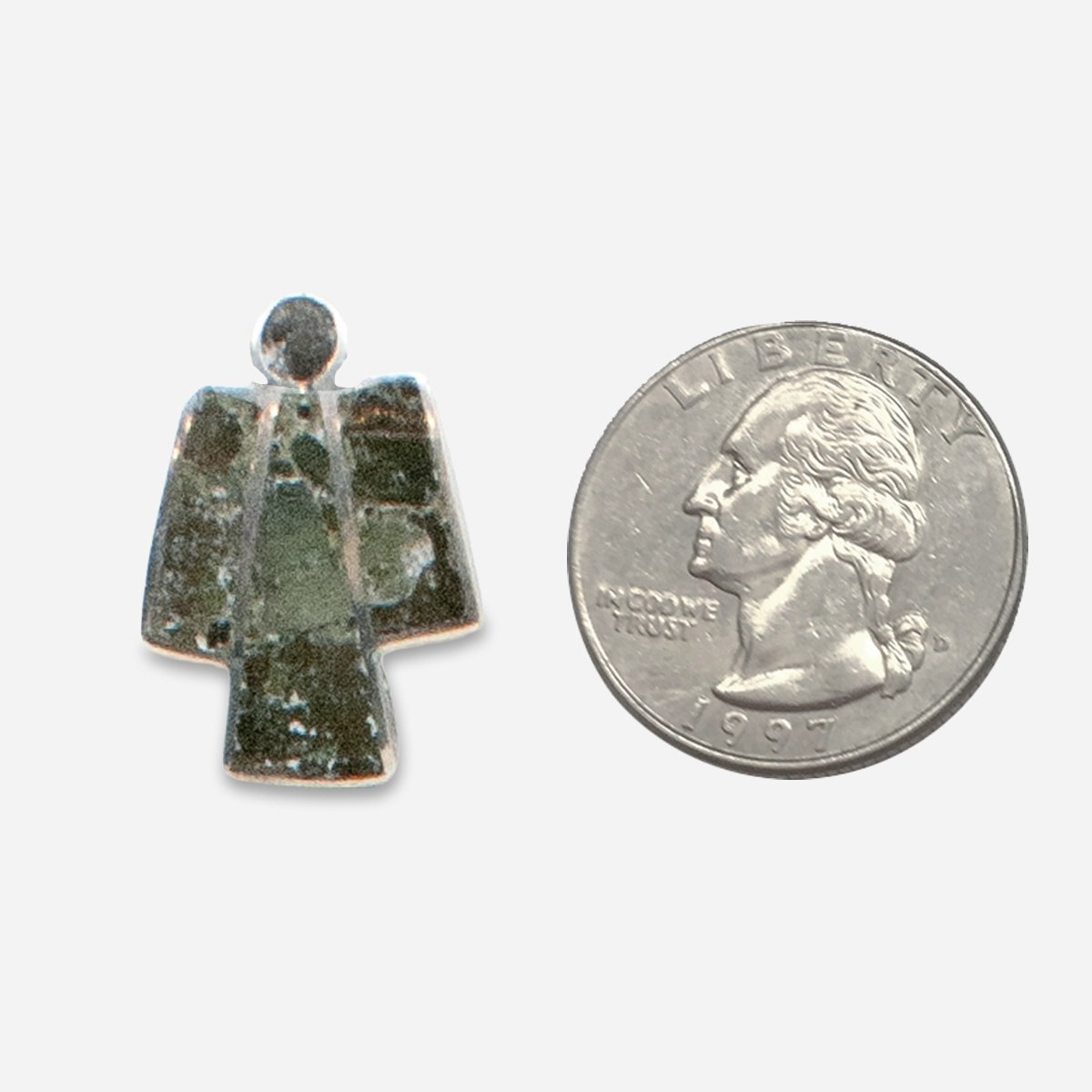 Green turquoise slab inlay earrings size reference