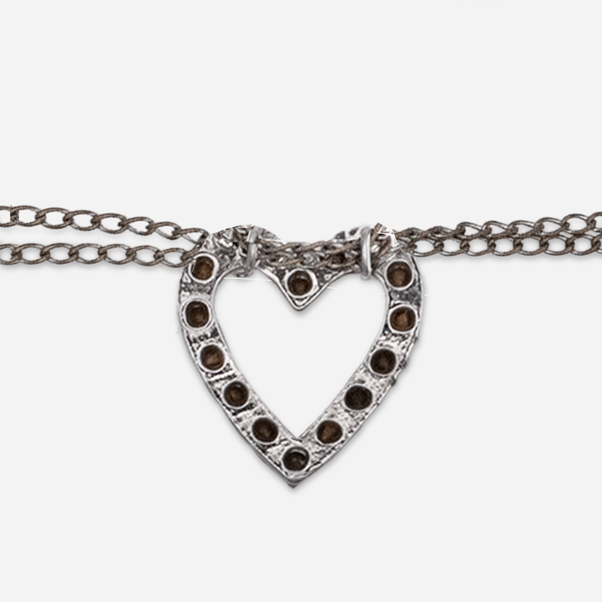 silver heart charm bracelet back