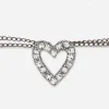 vintage crystal heart bracelet closeup