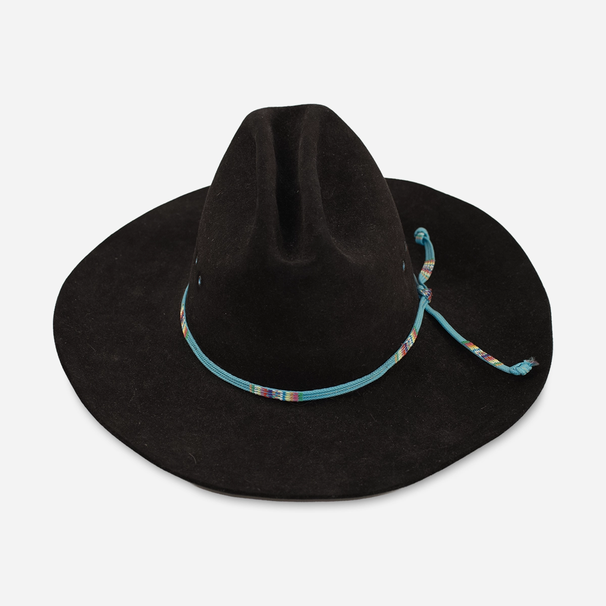vintage stetson hat Top view of Stetson black cowboy hat with silk lining and leather sweatband.