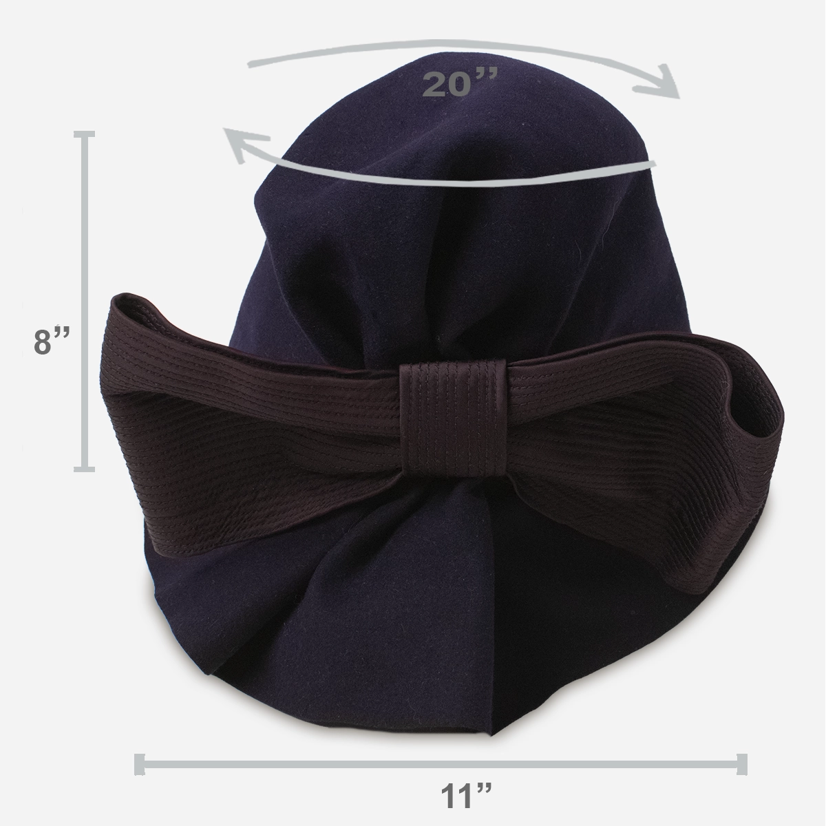 1950s Archie Eason draped cloche hat size with measurements