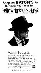 Fedora hat newspaper ad 1951