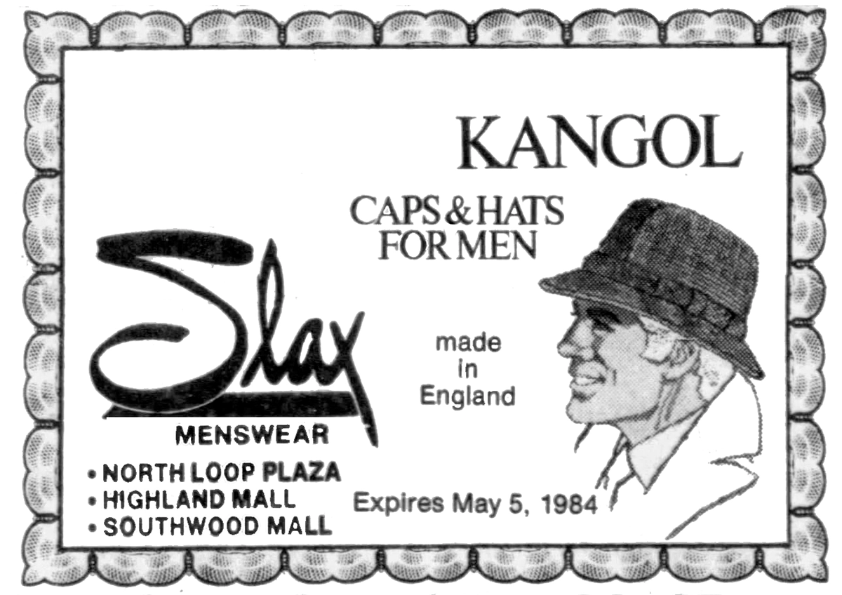 Kangol mens hats ad 1984