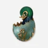 1950s easter egg chick brooch Vintage chick in egg brooch with blue and green enamel and crystal eye.
