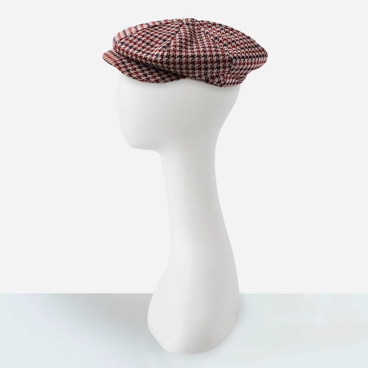 1950s mens newsboy cap vintage mens houndstooth cap side view