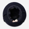 Interior of vintage M Berne Breton hat with ribbon sweatband.