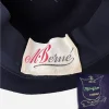 M. Berne millinery label, Miss Eileen Henry Pollack felt inside 1960s Breton hat.