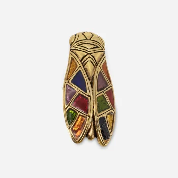 René Gouin Enamel Cicada Brooch
