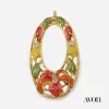 Signed avon Orange and yellow enamel floral pendant Signed avon Orange and yellow enamel floral pendant