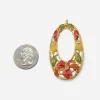 large vintage floral avon pendant Signed Barrera for Avon pendant shown with quarter for scale.