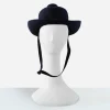 Vintage navy wool Breton hat shown on mannequin.