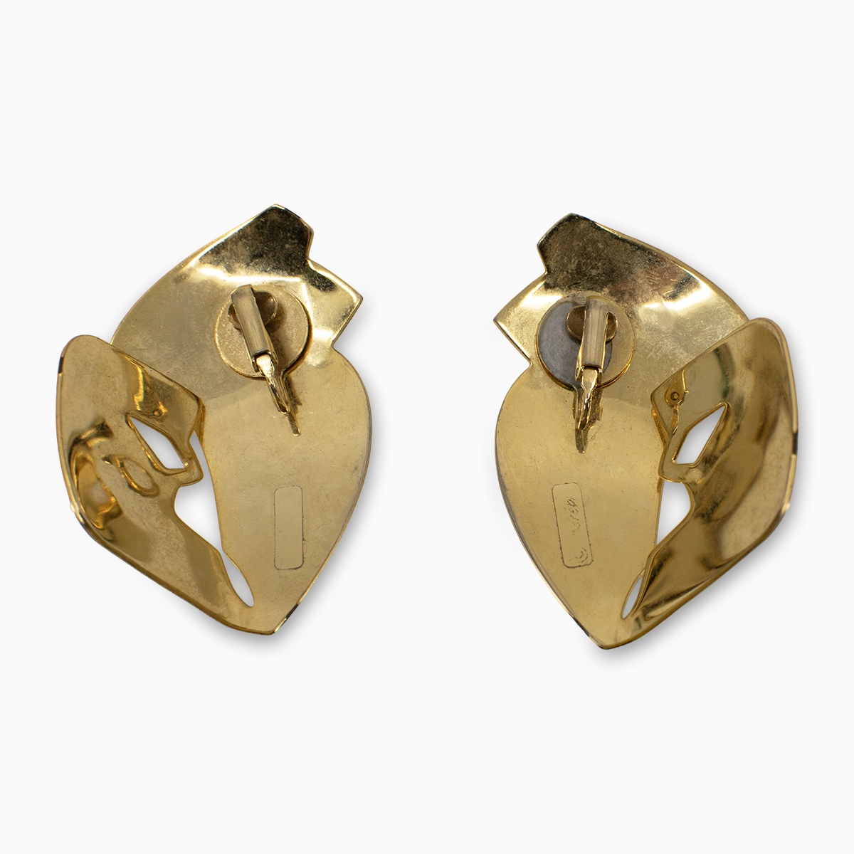 vintage gold & enamel abstract earrings vintage gold & enamel abstract earrings