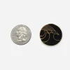 vintage laurel burch jewelry Laurel Burch celestial birds earrings size comparison with quarter.