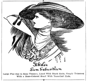1908 Edwardian picture Hat advertisement