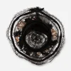 Black victorian horsehair hat Interior view showing of Edwardian hat.