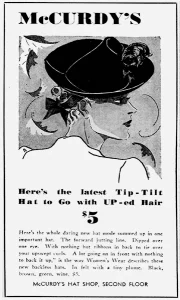 McCurdys Tilt hat ad 1938