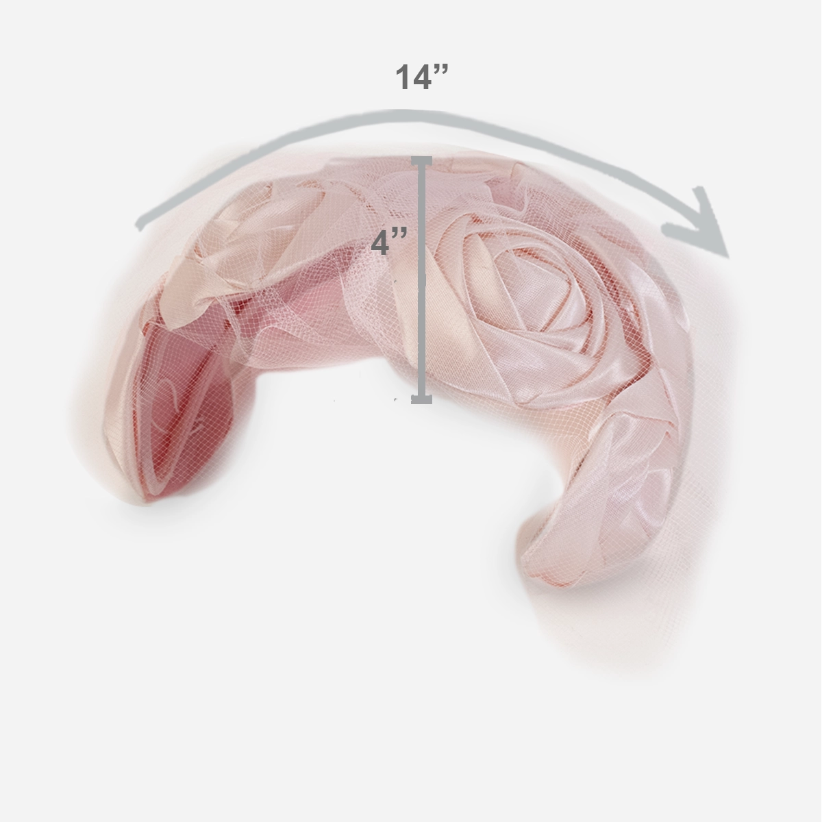 PInk flower half hat size with measurements