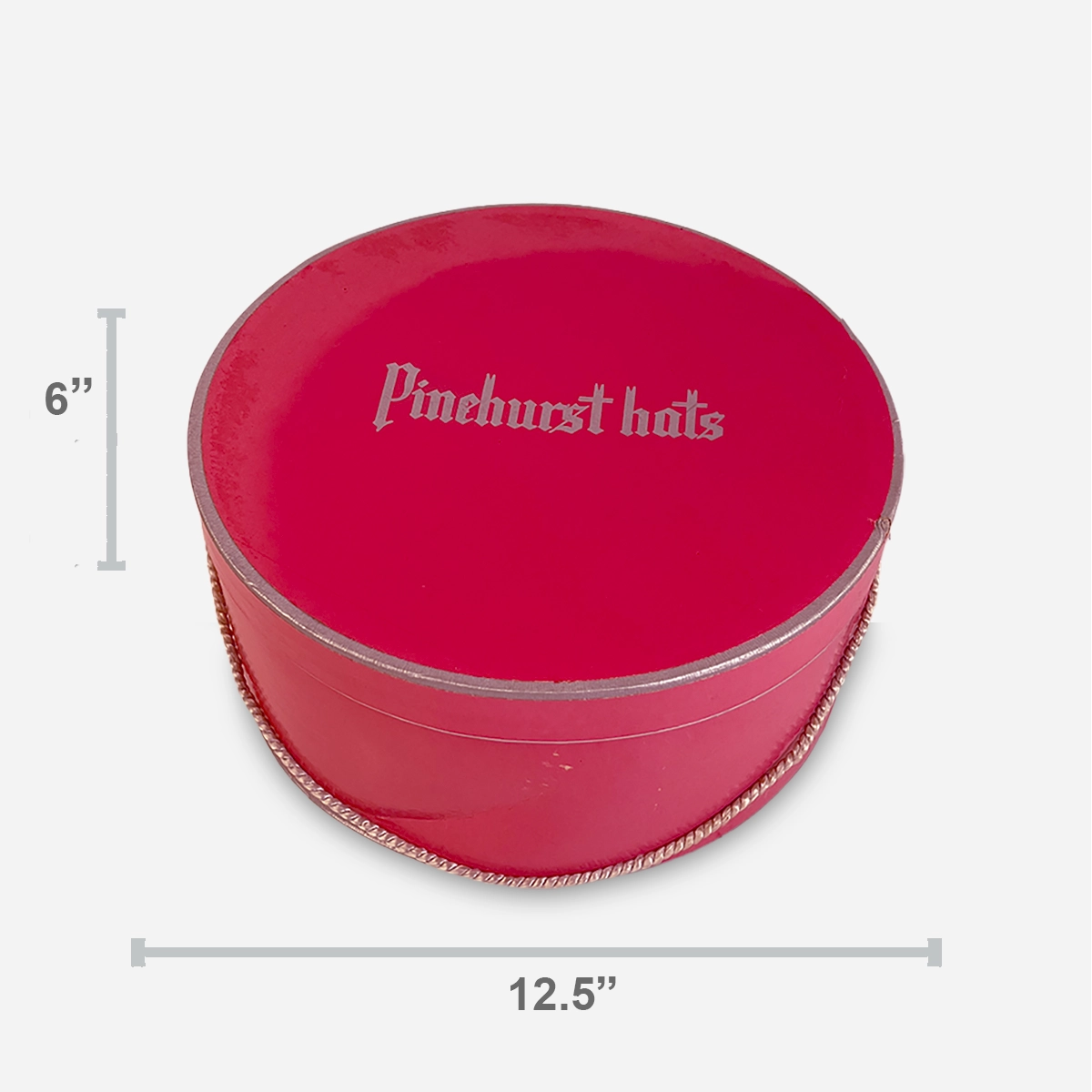 Pink hatbox size with measurements