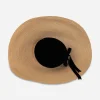 large widebrim straw hat Top view of vintage straw cartwheel hat showing full 19 inch wide brim