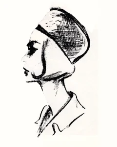 1963 pillbox hat sketch from Hats magazine