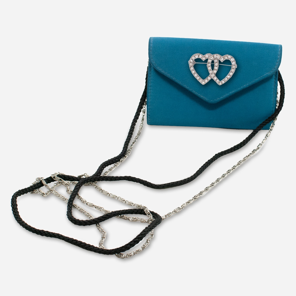 Benjamin Walk Blue Mini bag w heart brooch