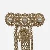 Gold open work & pearl long brooch copy