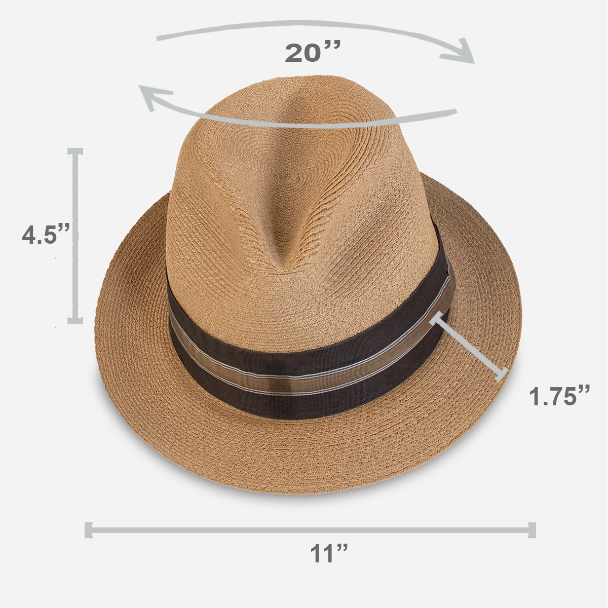 mens straw trilby with size