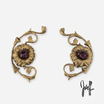 Signed russian gold Joseff earrings