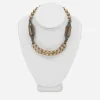 Vintage pearl necklace 1950s vintage necklace combining faux pearls, Czech glass beads, rhinestone rondelles, and silver-tone findings.