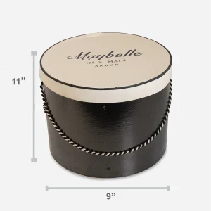 vitage black white hatbox size