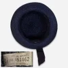 vintage blue straw hat
