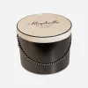 vintage maybelle akron hatbox vintage maybelle akron hatbox, black and white